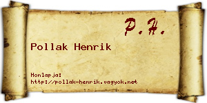 Pollak Henrik névjegykártya